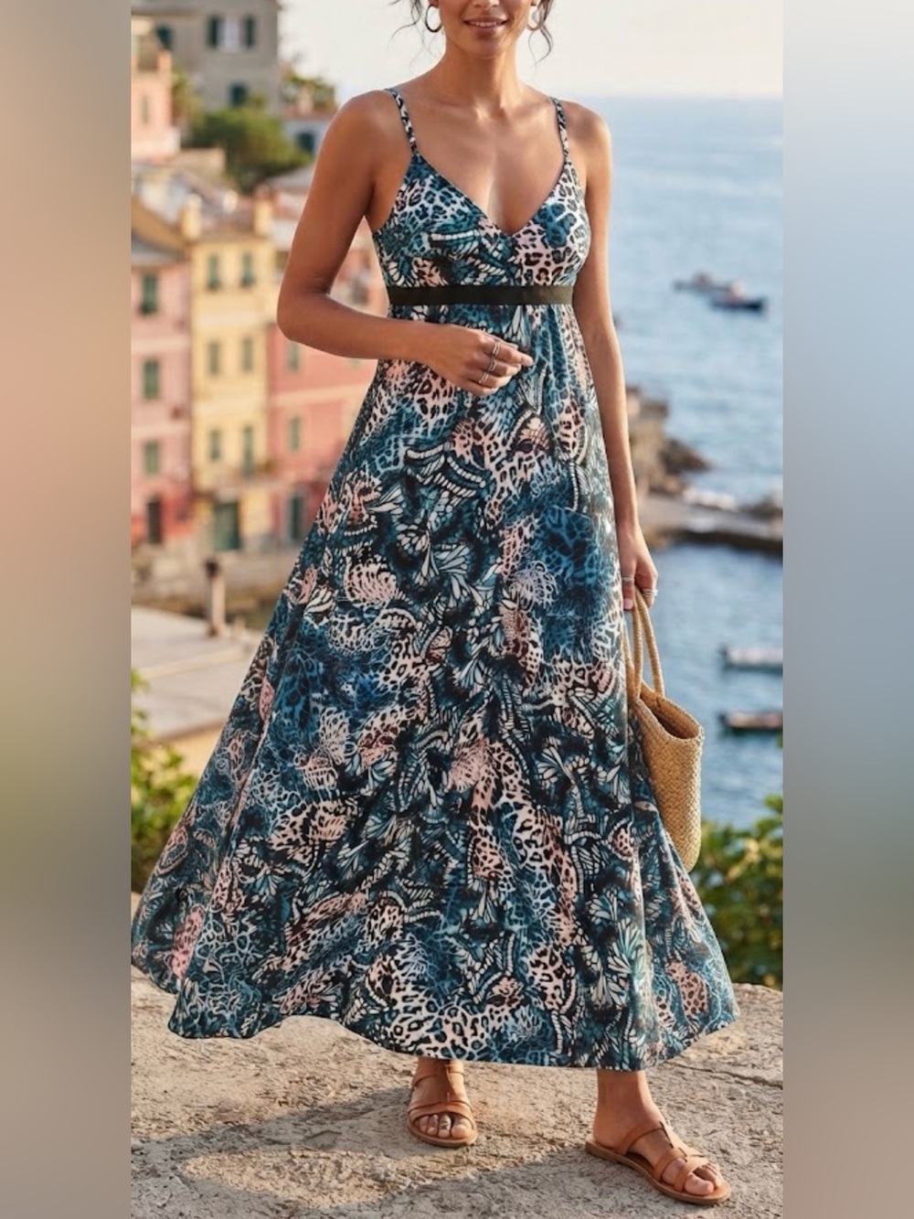 ALBERTO MAKALI Butterfly wing print maxi fully lined rare vintage NEW size L